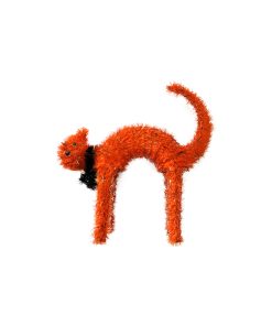 orange cat tinsel halloween decoration