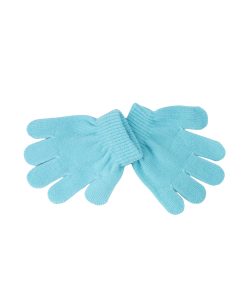 Light Blue Winter Knitted Gloves Kids 12x12cm
