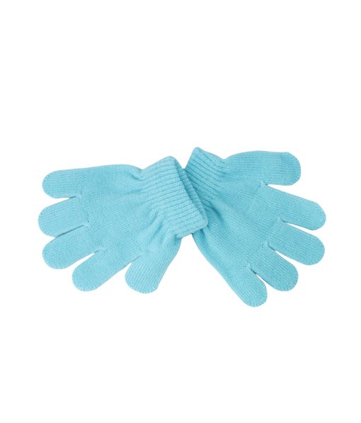 Light Blue Winter Knitted Gloves Kids 12x12cm
