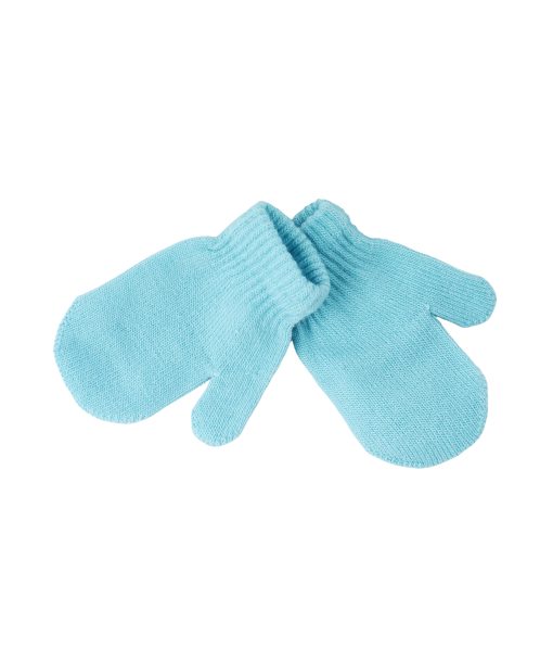 Light Blue Winter Knitted Gloves Kids 12.5x10cm