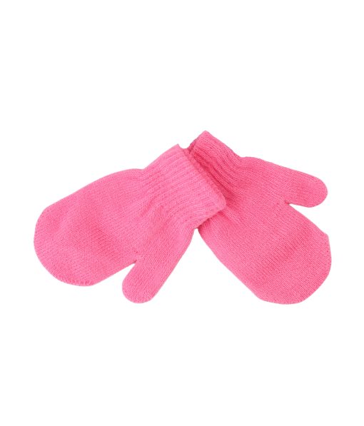 Light Pink Winter Knitted Gloves Kids 12.5x10cm