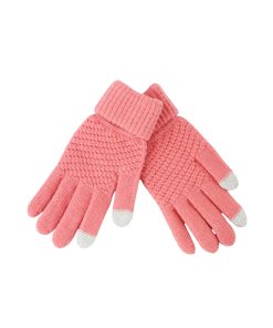 Pink&Grey Winter Knitted Touch Screen Gloves Adults 22.5x11cm