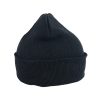 Black Winter Beanie Hat Adults 18x21cm