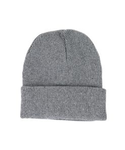 Grey Winter Beanie Hat Adults 18x21cm