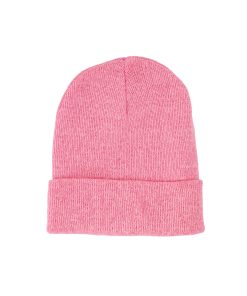 Pink Winter Beanie Hat Adults 18x21cm