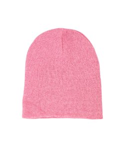 Pink Winter Beanie Hat Kids 17x18.5cm