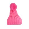 Pink Winter Beanie Hat With Pom Adults