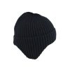 Black Winter Knitted Ear Protection Beanie Hat Kids