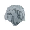 Grey Winter Knitted Ear Protection Beanie Hat Kids