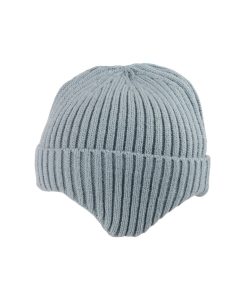 Grey Winter Knitted Ear Protection Beanie Hat Kids