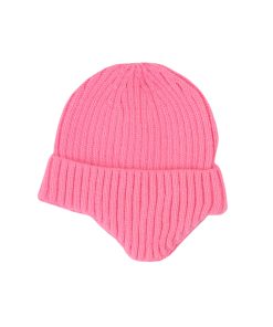 Pink Winter Knitted Ear Protection Beanie Hat Kids