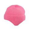 Pink Winter Knitted Ear Protection Beanie Hat Kids