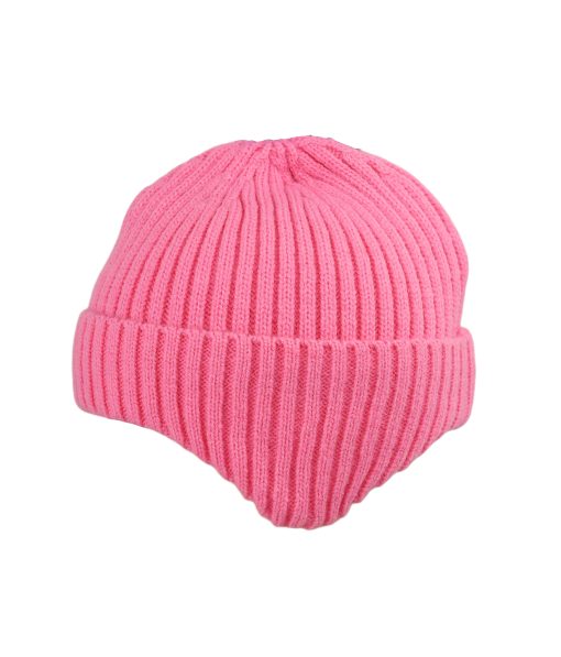 Pink Winter Knitted Ear Protection Beanie Hat Kids