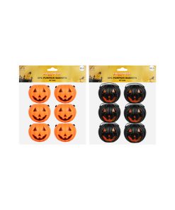 orange or black mini buckets 6pk with pumpkin face