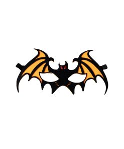 black bat face half mask with orange wings