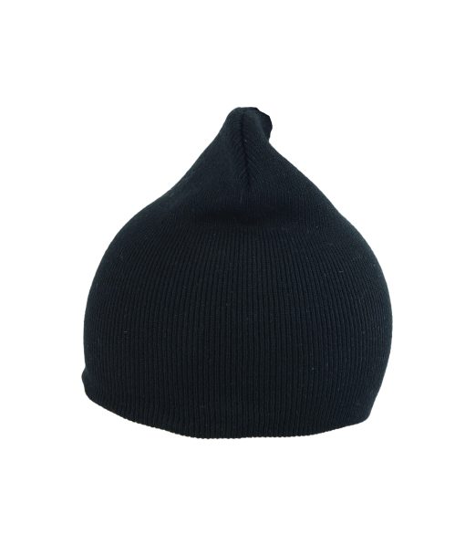 Black Winter Beanie Hat Without Brim Adults