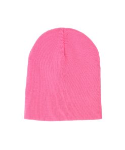 Pink Winter Beanie Hat Without Brim Adults