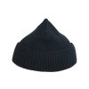 Black Winter Knitted Brimless Flanging Hat Adults