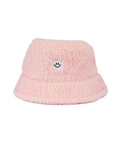 Blush Pink Winter Fluffy Bucket Hat Adults 28x16cm