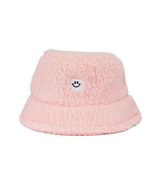 Blush Pink Winter Fluffy Bucket Hat Adults 28x16cm