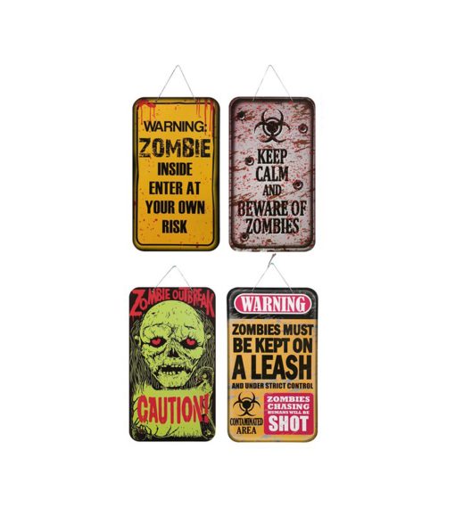 Zombie Warning Sign Assorted 40cm