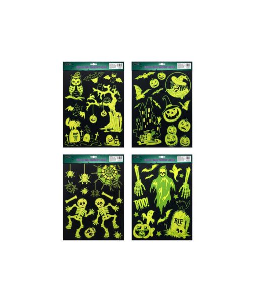 Glow In The Dark Window Stickers Assorted 30cm