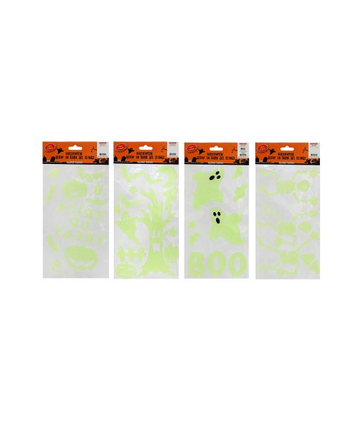 Glow In The Dark Gel Clings Assorted 4pk