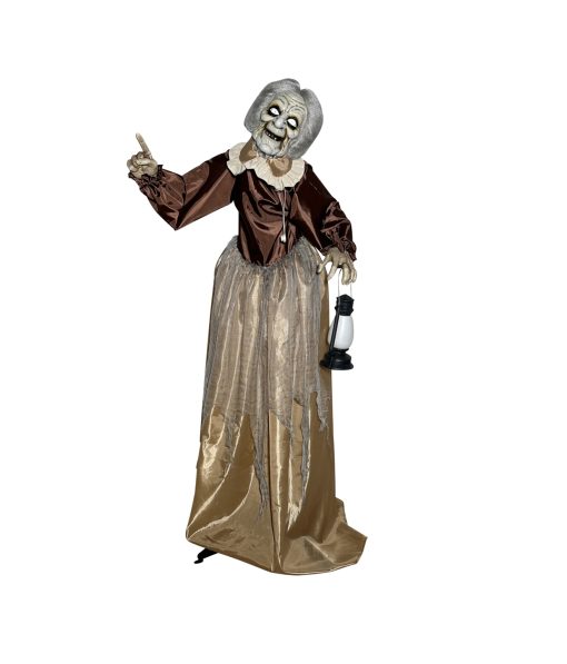 Animated Standing Old Lady With Lantern 1.5m