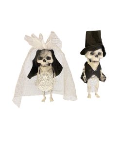 Hanging Skeleton Bride And Groom Assorted 16cm