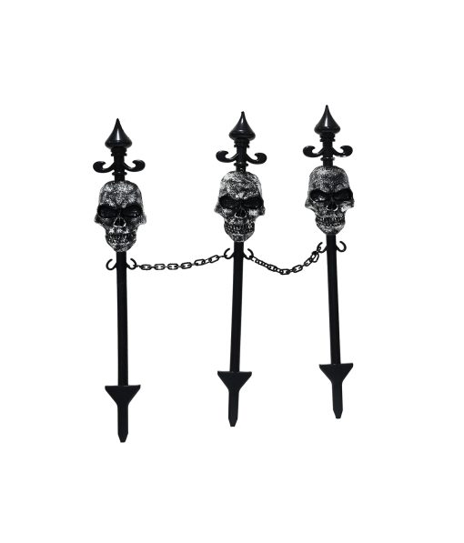 Skull Garden Stake With Chain 53cm