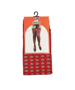 Red Party Stockings Diamond Patterns