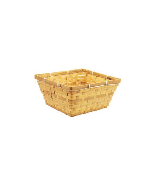 Dark Brown Bamboo Baskets 23 x 23 x 11cm