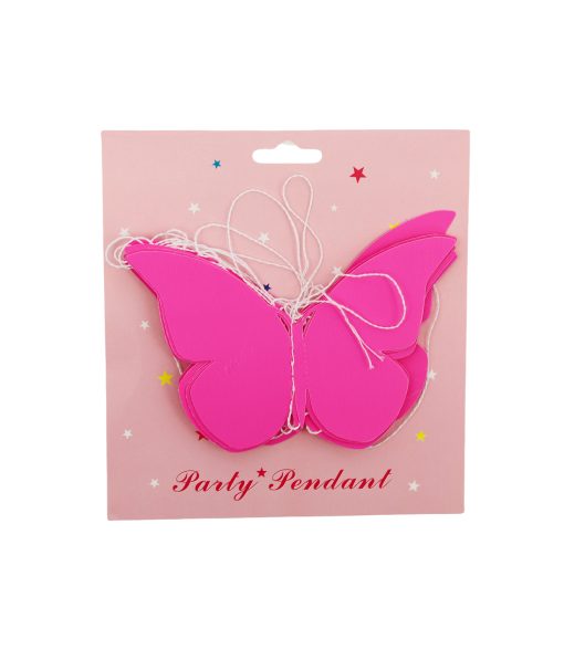 Hot Pink Neon Butterfly Hanging Drop