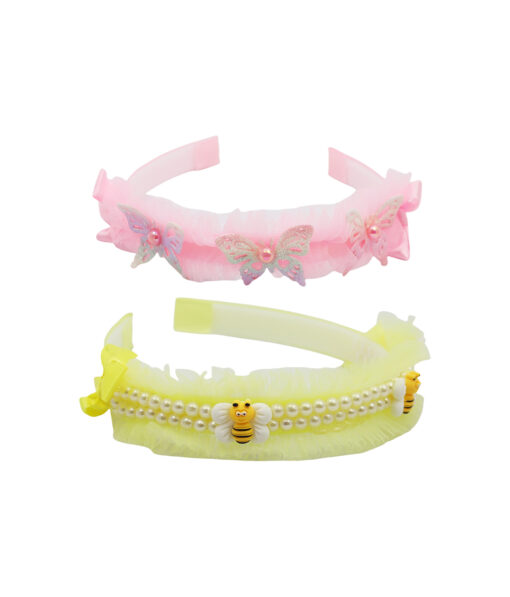 Yellow Bee & Pink Buterfly Hair Band Assorted