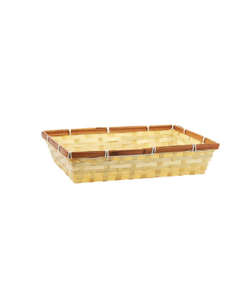 Rectangular Bordered Bamboo Baskets 38 x 24 x 8cm