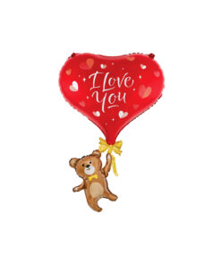 bear with heart foil balloon