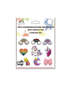 20pc Rainbow&Unicorn DIY Decoration with Safety Pin