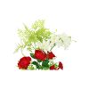 Red Rose And White Dahlia Bush 6 Heads 49cm
