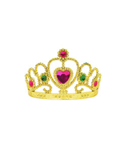 Pink Gem Gold Tiara Crown