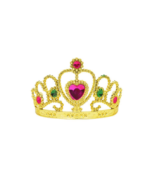 Pink Gem Gold Tiara Crown