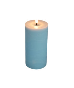 Light Blue LED Flameless Candle 7.5 x 15cm