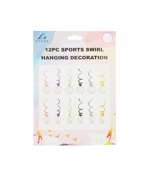 Sports Swirl Hanging Decoration 12pc