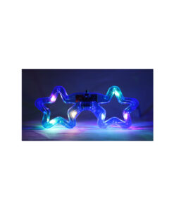 Neon Blue LED Star Glasses 14.5 x 6cm