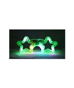 Neon Green LED Star Glasses 14.5 x 6cm