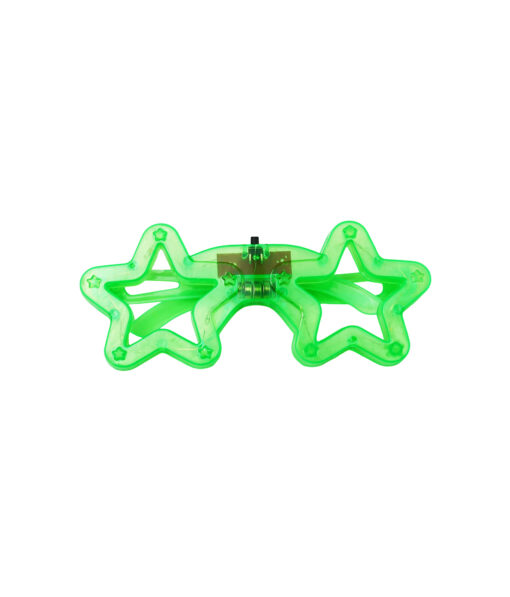 Neon Green LED Star Glasses 14.5 x 6cm