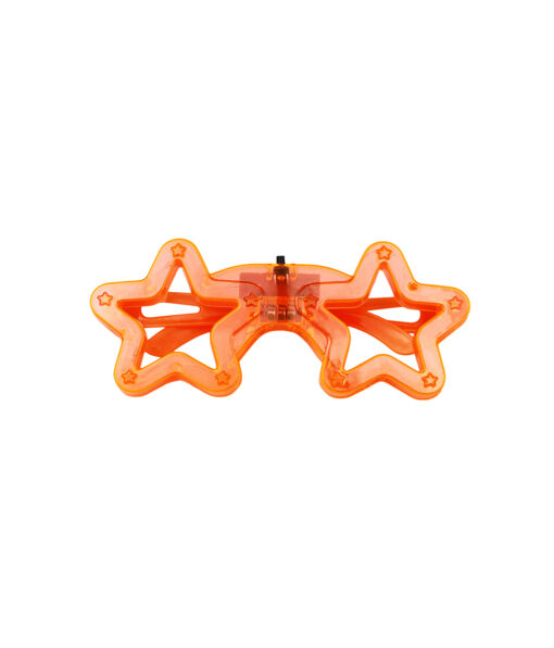 Neon Orange LED Star Glasses 14.5 x 6cm