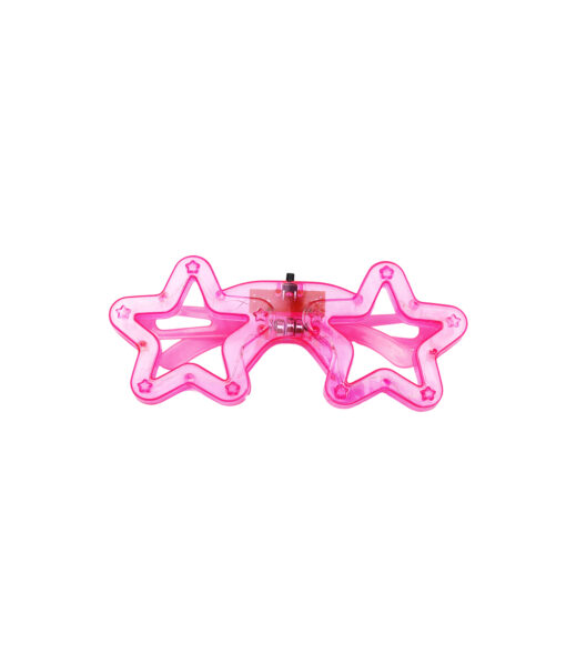 Neon Pink LED Star Glasses 14.5 x 6cm