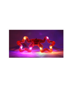 Neon Red LED Star Glasses 14.5 x 6cm