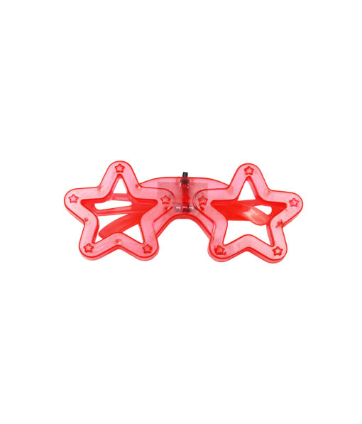 Neon Red LED Star Glasses 14.5 x 6cm