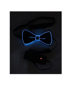 Neon Blue LED Bow Tie 6 x 11cm